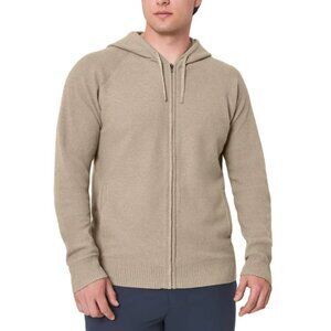 Modern Ambition Men's Full Zip Hooded Sweater Beige XXL